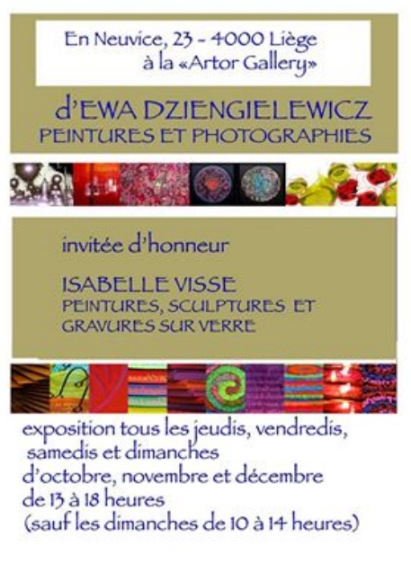 Affiche. Exposition peintures et photographies d'Ewa Dzienglielewicz. 2014-10-02